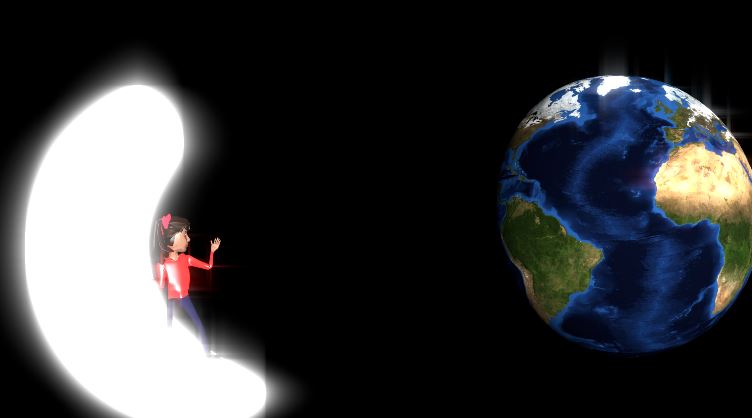 moon in blender with glow